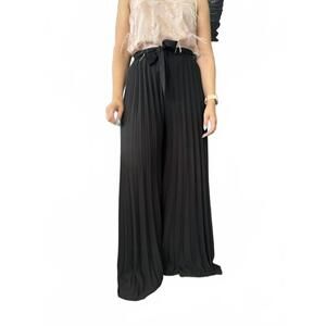 NEW APPLE TREE APPAREL side open wide leg pants in black